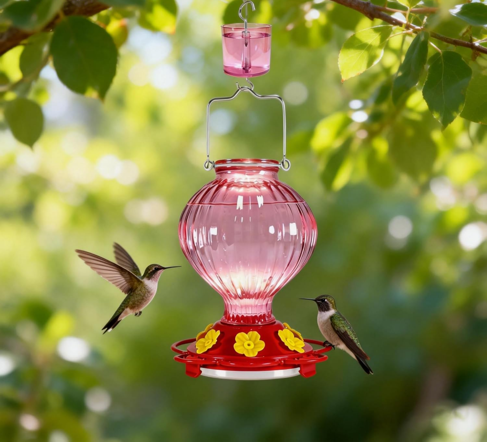Glass Hummingbird Feeder